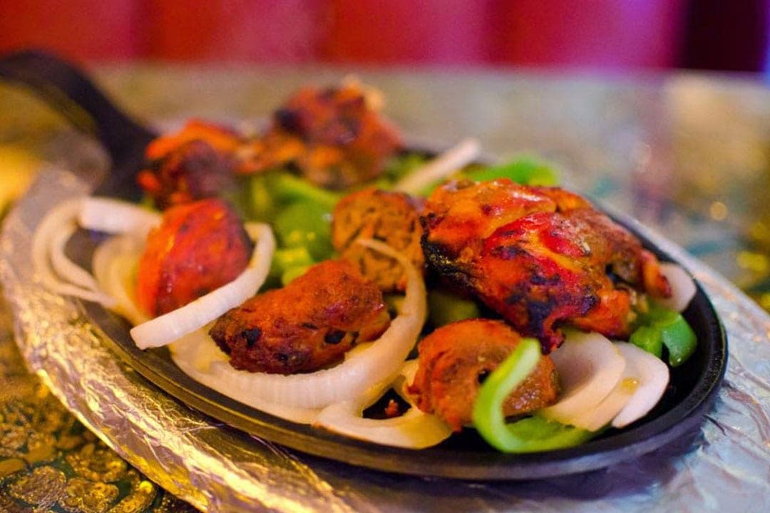 Tandoori sizzler on the table